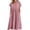L1-Pink Dress, variant on Summer Cotton Linen Dresses for Women Empire Waist Flowy Midi Dress Mock V Neck Short Sleeve Lounge Dress with Pockets Black Dress,Size S-2XL