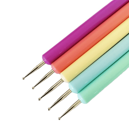 RAGUPEL Nail Art Brushes Double-End Nail Design Kit Spot Drill Stylish Nail Art Tools