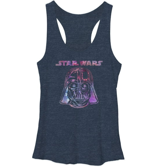 Women's Star Wars Vader Spaceman Racerback Tank Top Navy Heather Large