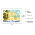 thumbnail image 2 of Aloha Hawaii - Palm Trees and Waves - Vintage Hawaiian Woodblock Print by Wade Koniakowsky - Bamboo Fine Art 290gsm Paper (Unframed) 12x16in, 2 of 4