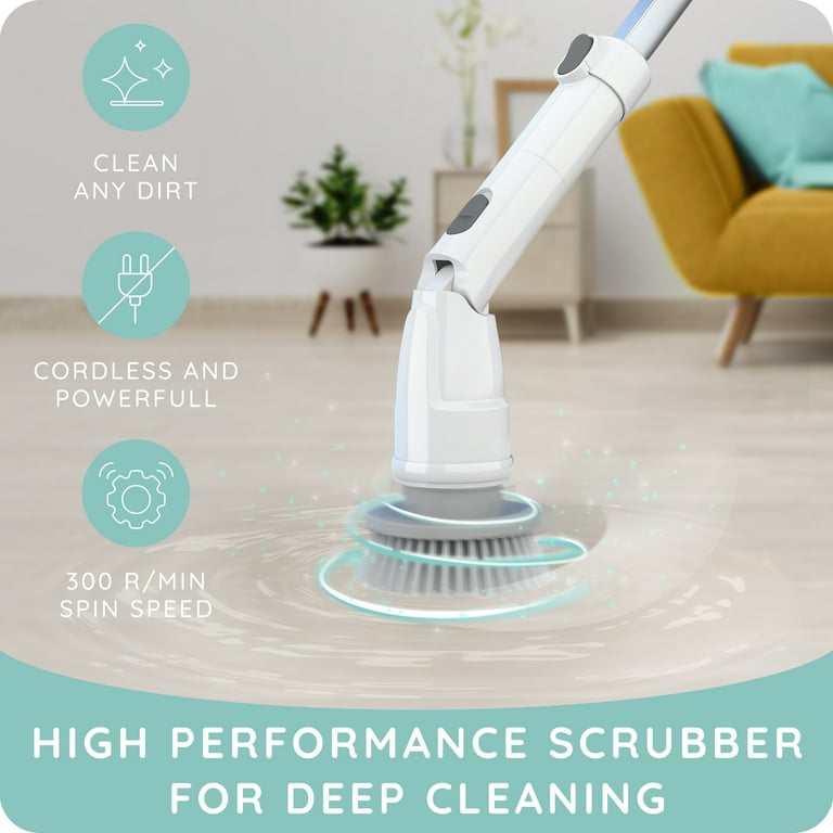 JULY HOME Handheld Electric Spin Scrubber, Cordless Automatic Power  Scrubber for Shower, Cleaner for Tile, Grill, Dish, Sink, Shower Scrubber  with 3