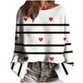 thumbnail image 3 of Gytharion Cute Heart Print Sweaters for Women Long Sleeve Crew Neck Knitted Blouses Fashion Casual Pullover Tops Loose Comfy Valentine's Day Shirts for Girlfriends, 3 of 4