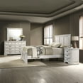 thumbnail image 2 of Roundhill Furniture Maderne Wood Panel Bed with Dresser, Mirror, Two Nightstands, King, Antique White Finish, 2 of 18