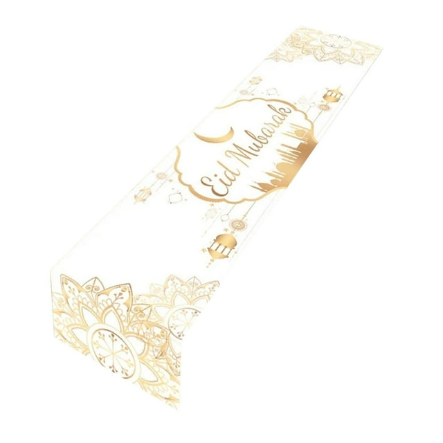 de mesa Eid Mubarak, decoración de Ramadán, estrella, , poliéster, decoración islámica Eid al-fitr, mantel para comedor, cocina Estilo D