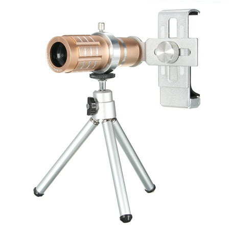 1Set 12x Zoom Telescope Camera Lens Telephoto Kit + Tripod For Universal Mobile Phone Travel Graduation