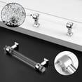 thumbnail image 4 of knobelite 30 Pack Zinc Alloy with Clear Acrylic Cabinet Handles 4 Inch Hole Center Drawer Pulls Modern Polished Chrome Cabinet Pulls for Kirtchen and Bathroom Cabinets, 4 of 5