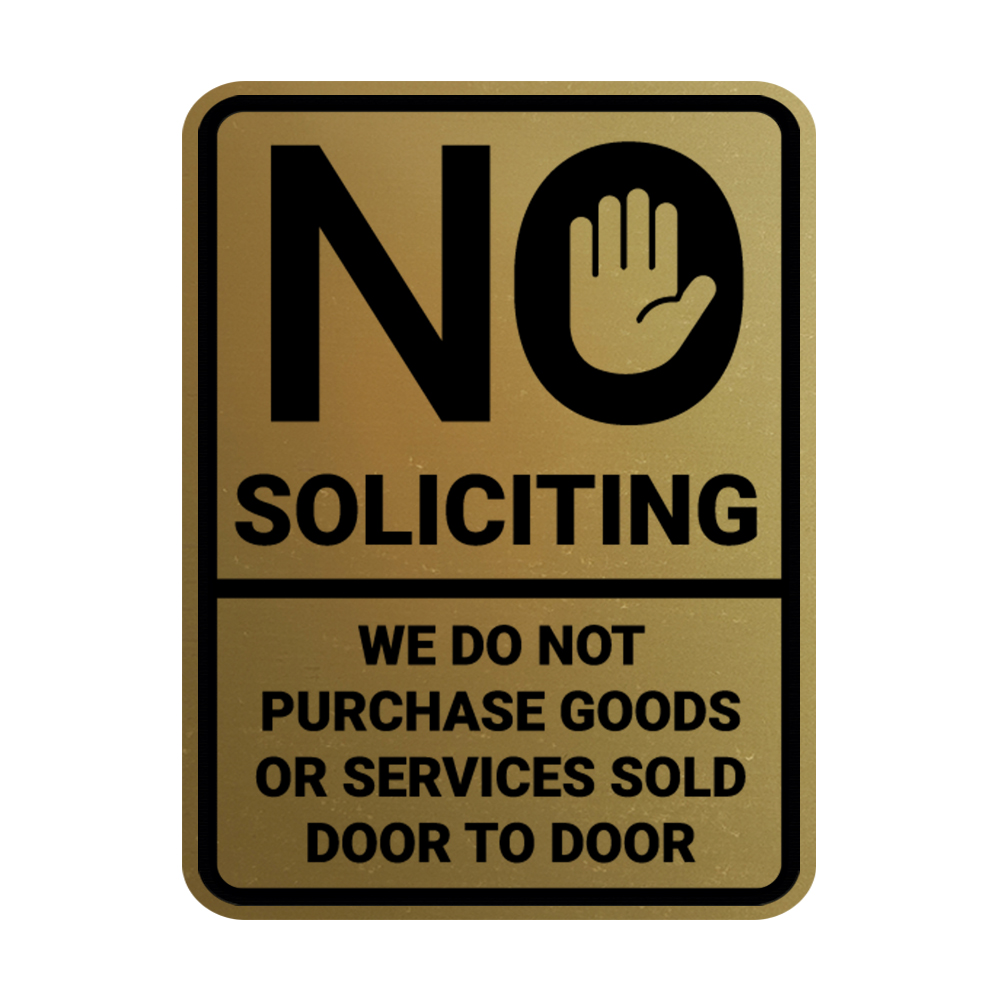 Signs ByLITA Portrait Round No Soliciting We Do Not Purchase Goods or