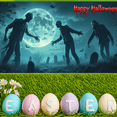 thumbnail image 5 of Spooky Design Zombie Banner Cartoon Character Halloween Graveyard Scene for Holiday Parties Event Decoration Children Celebration, 5 of 5