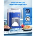 thumbnail image 2 of VEVOR Commercial Ice Shaver Machine, 1.91QT /1.8L Large Electric Snow Cone Machine, Fine & Fluffy with 300W Motor, Stainless Steel Blades, Shaved Ice Maker, Blue, 2 of 9
