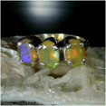thumbnail image 4 of 925 Sterling Silver Natural Ethiopian Opal Fine Silver Prong Set Ring, 4 of 6