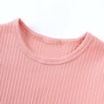 thumbnail image 4 of Fozruso 2 Piece Pant Sets for Toddlers and Kids Baby Boy Girl Clothes Solid Cotton Short Sleeve Knitted Ribbed Shirt Pants Set Outfits,Sizes 9-12 Months(Pink), 4 of 5