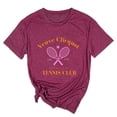 thumbnail image 2 of Womens T Shirt Summer Tennis Print Short Sleeve Fit Top Tees for Women, 2 of 3