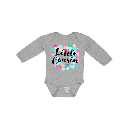 

Inktastic Little Cousin Hearts Boys or Girls Long Sleeve Baby Bodysuit