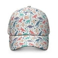 thumbnail image 2 of Hand-Drawn Dinosaur Hat - Minimalist Aesthetic Dino Design Unisex Adjustable Casual Cap, 2 of 5