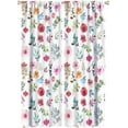thumbnail image 3 of Floral Blackout Curtains, Watercolor Floral Pink Flower Decoration Curtains Window Treatments for Living Room Bedroom Kithen Decor, Boho Wild Flower Drapes 2 Panel Sets,42x63 Inch, 3 of 6