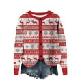 thumbnail image 2 of Zedker Christmas Sweaters for Women Button Down Cardigan Knit Sweater Funny Xmas Outwear,Plus Size Red XL, 2 of 4