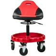 thumbnail image 1 of KFFKFF Movable Gear Seat, Supports up to 300LBS, Height Modifiable from 18"-23", Mechanic's Stool on Wheels with Tool Tray, 5" Casters Included, Air-Pressure Stool, 1 of 9