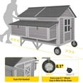 thumbnail image 3 of Aivituvin Large Chicken Coop Mobile Wood Hen House with Nesting Box Large Poultry Cage Upgrade with Strong Iron Frame, 3 of 8