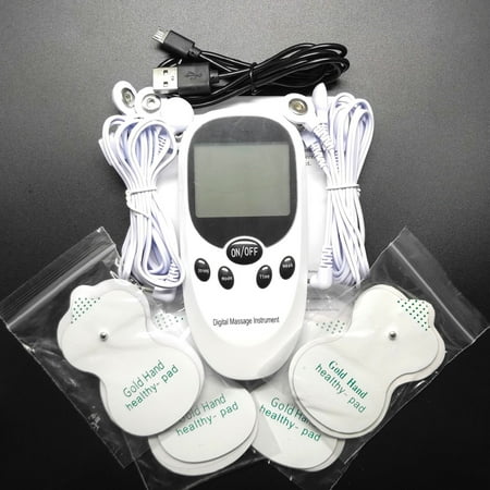 Tens Usb Machine Unit Electrical Massager Pulse Muscle Stimulator Dual Channel Rechargeable Electric Pulse with Color LCD Display Machine Pain Relief