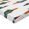 thumbnail image 2 of Ambesonne Colorful Fitted Sheet, Jets Aviation Design, Twin XL Size, Multicolor, 2 of 3