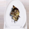 thumbnail image 5 of Adhesivo de gato para pared 3d bonito, baño, inodoro, sala de estar, decoración del hogar, calcomanía de fondo, pegatinas de pared de Pvc, 5 of 5