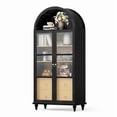 thumbnail image 7 of Vineego 71'' Display Cabinet with 2 Drawers and 3 Shelves, Modern Pantry Storage Cabinet with Aarch Design for Living Room Kitchen, Black, 7 of 7