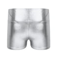 thumbnail image 2 of Zaldita Girls Shiny Metallic Dance Shorts Ballet Yoga Booty Shorts Gymnastic Tumbling Short Bottoms Silver 4, 2 of 6