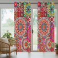 thumbnail image 5 of Outdoor Curtains for Patio Waterproof, Colorful Ethnic Outdoor Privacy Panels Grommet, Modern Abstract National Geometric Red Blackout Outside Curtains for Porch/Cabana 54"x95", 2 Panels, 5 of 8