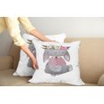 thumbnail image 2 of Ambesonne Flower Throw Pillow Cover 2 Pack, Girl Hare Flowers Art, 16", Multicolor, 2 of 7