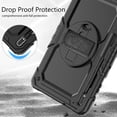 thumbnail image 7 of Case for Samsung Galaxy Tab S8 Plus/S7 FE/S7 Plus 12.4 Inch with Screen Protector, 360 Degree Rotating Kickstand Hand Strap Heavy Duty Shockproof Cover with Shoulder Strap, Black, 7 of 7