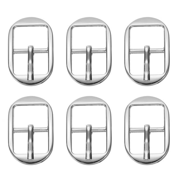 Uxcell Single Prong Buckle, 6 Pcs 0.8 Inch Adjustable Metal Roller Buckle Square Center Bar Buckle Belt Buckle for Bag DIY Craft Purse Strap Shoe Belt Making Accessories, Silver Tone