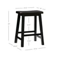 thumbnail image 6 of Linon Beamon 24" Sturdy Wood Backless Saddle Seat Counter Stool in Antique Black, 6 of 14