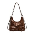 thumbnail image 1 of Bolsa de hombro de damas de mochila casual elegante para el trabajo de vacaciones que sale de compras de citas Marrón, 1 of 8