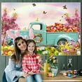 thumbnail image 1 of TIMIFIS Polyester Fiber Background Cl Oth, Spring Wreath Fence Easter Photo Material Photography Background Cloth Home Decor, 1 of 6