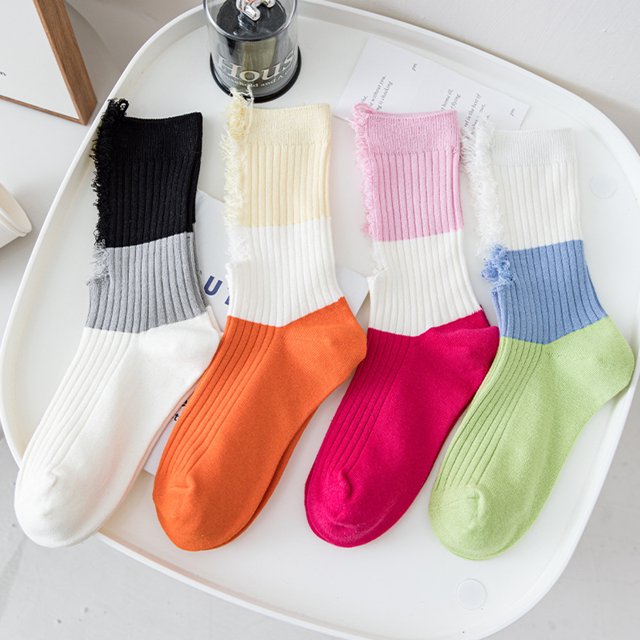 4 Pairs/Set Women's Fashion Breathable Crew Socks Skateboard Cotton Socks Cute Pattern Hip Hop Socks Funny Socks For Ladies E One Size