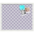 thumbnail image 2 of PinPix ArtToFrames 22x18 Custom Cork Bulletin Board Argyle Lilac   Poster Board Has a Fabric Style Canvas Finish, Framed in Satin White Frame (PinPix-639), 2 of 6