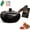 Smooth-with Glass Lid, variant on Uncoated Thick Iron Pot, Cast Iron Wok Handmade Multifunctional Cooking Pan