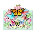 thumbnail image 3 of Tarjeta de felicitación CawrdWhish ramo de flores y mariposas 3D, 3 of 7