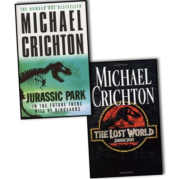 Jurassic Park & The Lost World by Michael Crichton: 2 Books Set - Fiction - Paperback