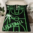 thumbnail image 5 of Erosebridal Basketball Queen Sheets Teens Black Green Bed Set, Sports Gaming Bed Sheets Set Green Basketball Court Sheet Set, Ball Game Bedding Set Super Cozy, 5 of 5