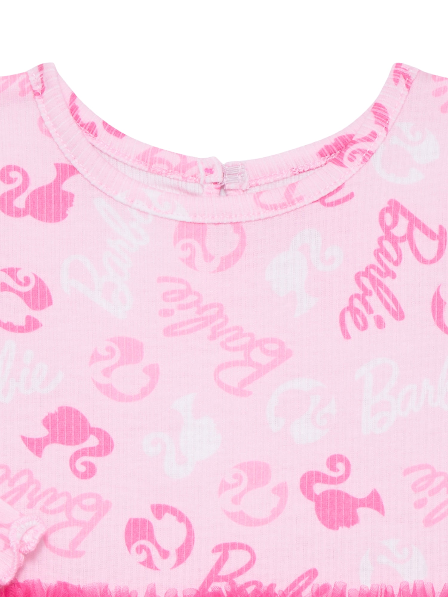 Barbie Baby Girls Tutu Dress Bodysuit with Matching Headband Set, 2 Piece, Newborn-24M