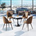 thumbnail image 2 of Homy Casa 2-Pack Armless Upholstered Accent Chairs with Round Back, Brown Faux Suede, 2 of 10