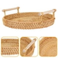 thumbnail image 3 of Tineasur Khaki Woven Rattan Basket - Kitchen Storage Organizer, Desktop Container for Home, Office, and Daily Use, 3 of 6