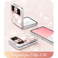 thumbnail image 3 of i-Blason Cosmo Series Case for Samsung Galaxy Z Flip 3 5G (2021), Slim Stylish Protective Bumper Case Without Built-in Screen Protector (Marble), 3 of 9