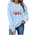 thumbnail image 1 of Meichang Chandails en Molleton Col Rond Femmes Saint-Valentin Couples Chandail en Molleton Femmes Imprimé Cœur Mignon Chandails en Molleton Pull Vacances Manches Longues Coupe Ample Cadeaux Vacances Chandails en Molleton, 1 of 4