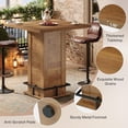 thumbnail image 7 of Tribesigns 39.4" H Square Bar Table with Metal Footrest, Industrial High Top Bistro Pub Table for Kitchen Nook, Home Bar, Small Spaces, Rustic Brown & Black, 7 of 7