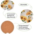 thumbnail image 2 of Coolnut Sunflower on Poster Car Coasters for Drinks Absorbent, Ceramic Cup Holder with Cork Back and Finger Notch for Easy Move- 2 Pack Home Decor Gifts, 2 of 6