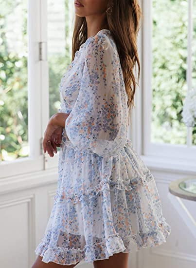 Women Long Sleeve Ruffle Layer Backless 