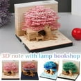 thumbnail image 4 of 3D Memo Pad with Lamp Bookshop, Paper Carving Art Note Pad Paper Card Craft T4, 4 of 8