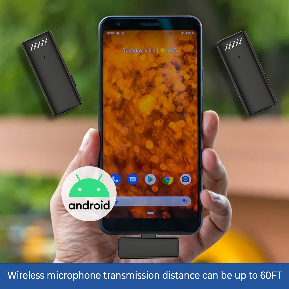 Wireless Lavalier Microphones for Android Phones with Charging Case, Perfect for YouTube TIK Tok Live Streaming Vlog